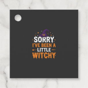Funny Halloween Little Witchy Quote Design Favour Tags