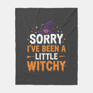 Funny Halloween Little Witchy Quote Design Fleece Blanket