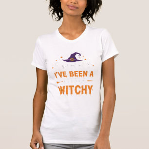Funny Halloween Little Witchy Quote Design T-Shirt