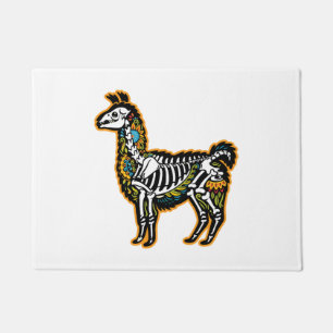Funny Halloween Llama Skeleton Graphic - Doormat