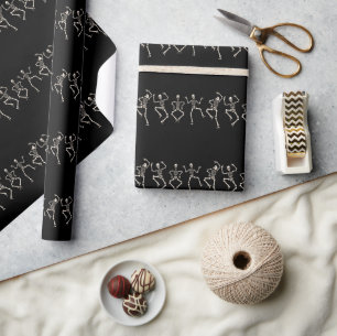 Funny Halloween Lover Dance with the Skeleton Wrapping Paper