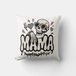 Funny Halloween Mama Cool Skull Cushion