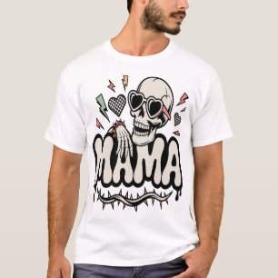 Funny Halloween Mama Cool Skull T-Shirt