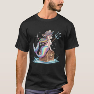 Funny Halloween Mermaid Pirate Cat Men Women Kids T-Shirt
