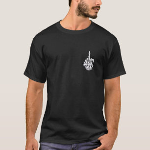 Funny Halloween Middle Finger Skeleton Hand Skull T-Shirt