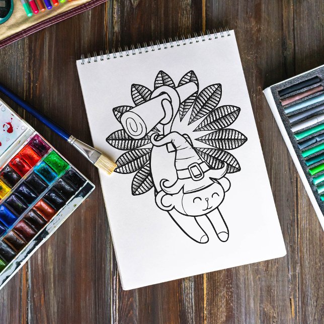 Funny Halloween Monkey Colouring Page Poster (Creator Uploaded)