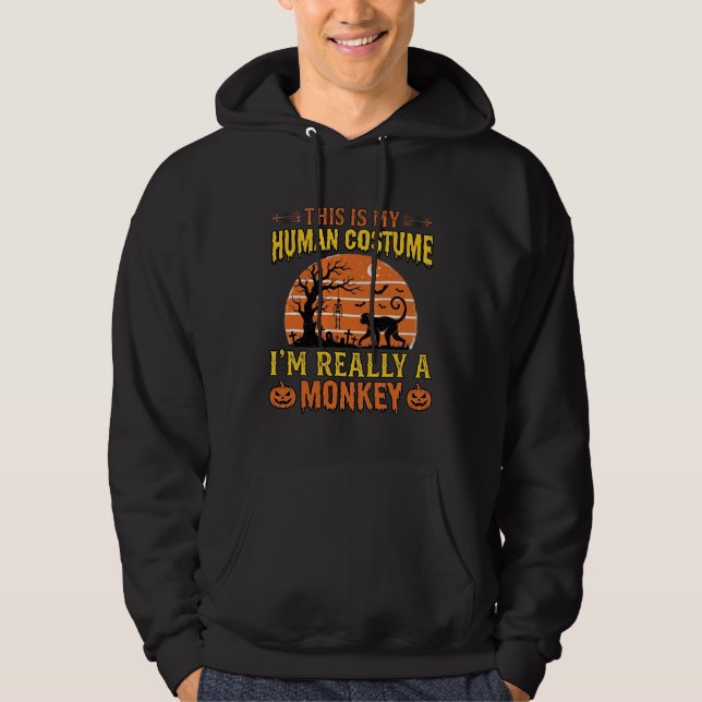 Funny Halloween Monkey Human Costume Shirt Design_ (Front)