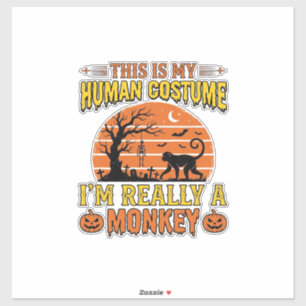 Funny Halloween Monkey Human Costume Shirt Design_