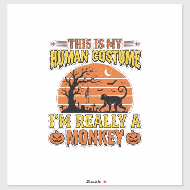 Funny Halloween Monkey Human Costume Shirt Design_ (Sheet)