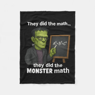 Funny Halloween Monster Math Pun, Teacher Humour  Fleece Blanket