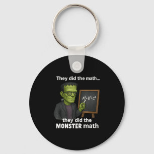Funny Halloween Monster Math Pun, Teacher Humour Key Ring