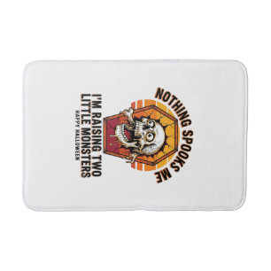 Funny Halloween Mum Shirt for Parents of Two Wild Bath Mat