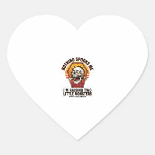 Funny Halloween Mum Shirt for Parents of Two Wild Heart Sticker