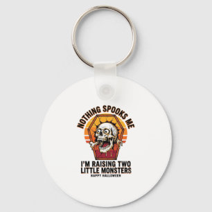 Funny Halloween Mum Shirt for Parents of Two Wild Key Ring