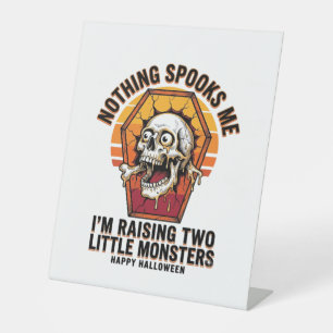Funny Halloween Mum Shirt for Parents of Two Wild  Pedestal Sign