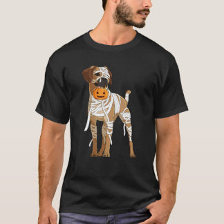 Funny Halloween Mummy Dog Pumpkin Puggle T-Shirt