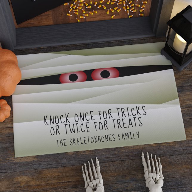 Funny Halloween Mummy Monster Eyes Doormat (Creator Uploaded)