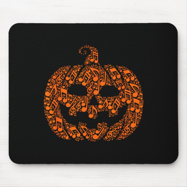 Funny Halloween Music Note Musician Jack O Lantern Mouse Pad (Front)