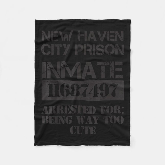 Funny Halloween New Haven City Prisoner Costume  Fleece Blanket (Front)