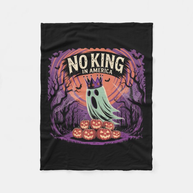 Funny Halloween No Kings In America Since 1776 Dis Fleece Blanket (Front)