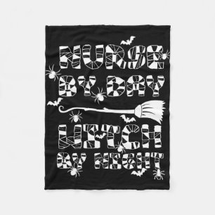 Funny Halloween Nurse By Day Witch By Night 4 Fleece Blanket
