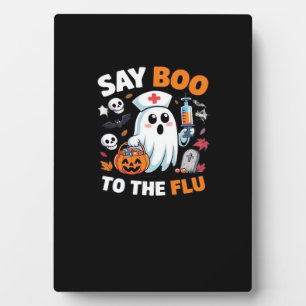 Funny Halloween Nurse Ghost T-Shirt – “Say Boo to  Plaque
