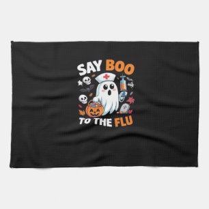 Funny Halloween Nurse Ghost T-Shirt � �Say Boo to  Tea Towel