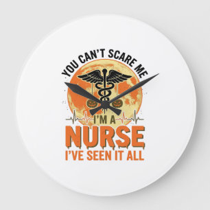 Funny Halloween Nurse Vintage Medical Design_1 Large Clock
