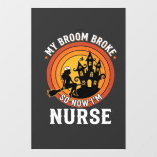 Funny Halloween Nurse Witch Broom Costume Graphic