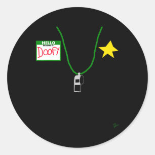 Funny Halloween Officer Tee - Doofy Costume Hallow Classic Round Sticker