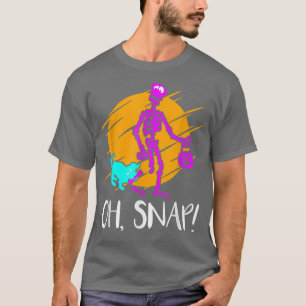 Funny Halloween Oh, Snap Broken Bone Skeleton Pump T-Shirt
