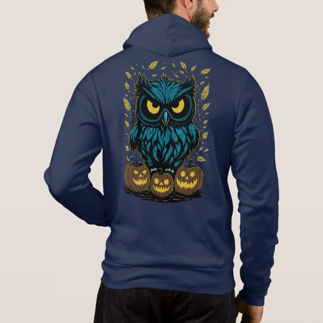 Funny Halloween Owl Hoodie (Back)