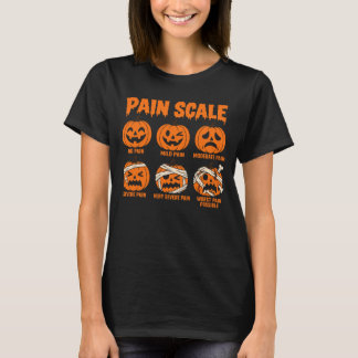 Funny Halloween Pain Scale Pumpkin T-Shirt Spooky