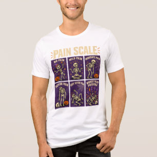 Funny Halloween Pain Scale Skeleton – Vintage Tri-Blend Shirt