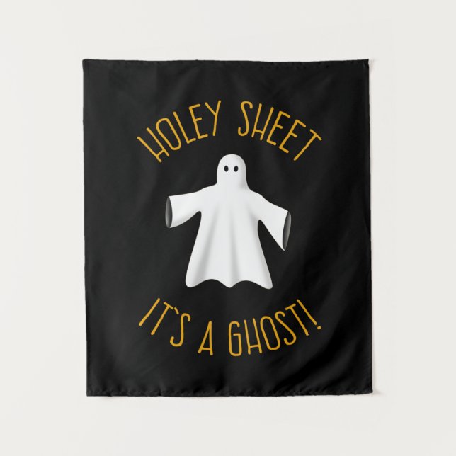 Funny Halloween Party Decor - Holey Sheet Ghost Tapestry (Front)