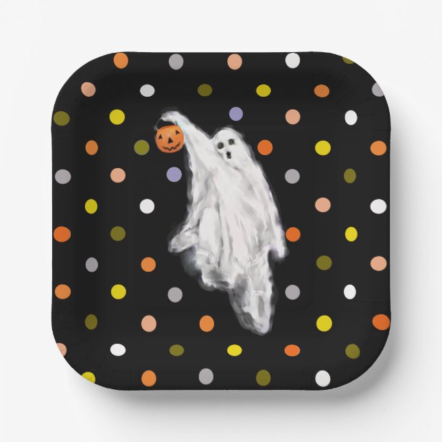 Funny Halloween Party Paper Plate (Front)
