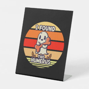 Funny Halloween Party Pedestal Sign