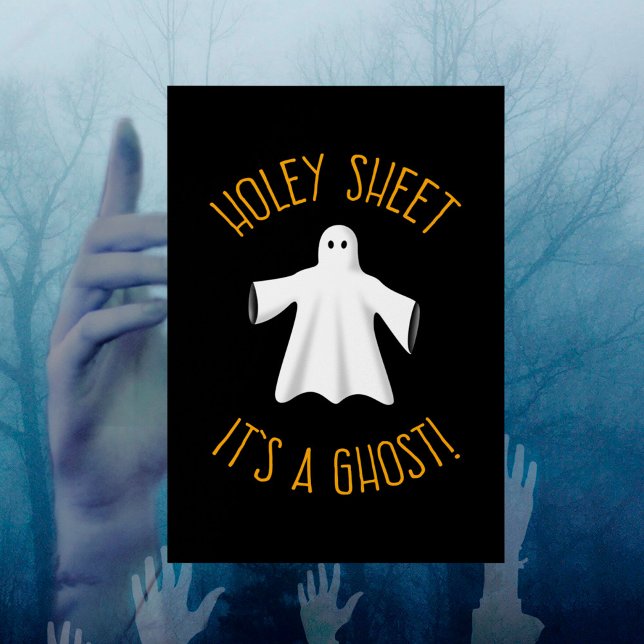Funny Halloween Party Poster - Holey Sheet Ghost (Creator Uploaded)