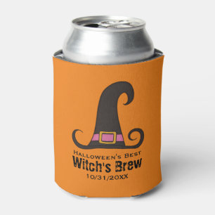 Funny Halloween Party Witch's Brew Beer Can Cooler