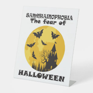 Funny Halloween Pedestal Sign