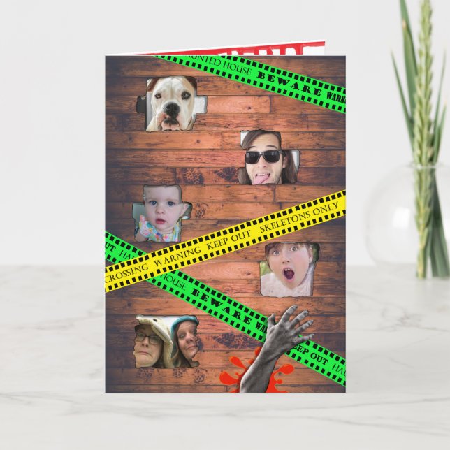 Funny Halloween Personalised Trapped behind Wall Card (Front)