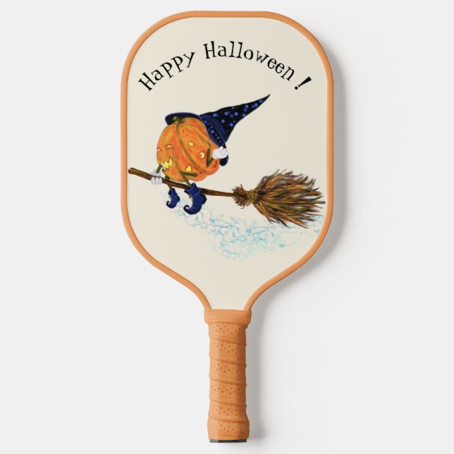 Funny Halloween Pickleball Paddle Witch Pumpkin (Front)