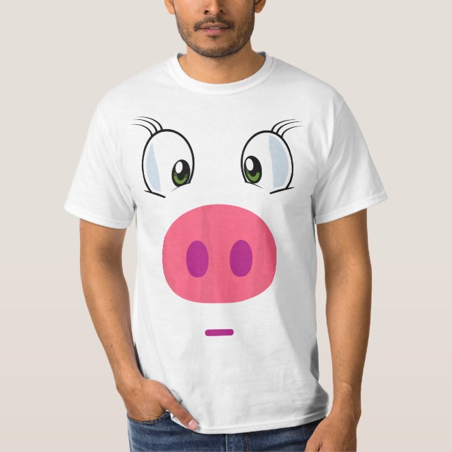 Funny Halloween Pig Face Costume Cute Gifts For Pi T-Shirt (Front)