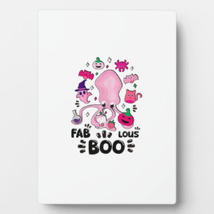 Funny Halloween Pink Cat Ghost Juggling Octopus Fa Plaque