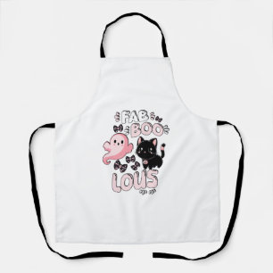 Funny Halloween Pink Ghost Spooktacular Cat Fab BO Apron