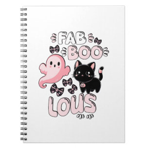Funny Halloween Pink Ghost Spooktacular Cat Fab BO Notebook