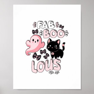 Funny Halloween Pink Ghost Spooktacular Cat Fab BO Poster