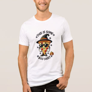 Funny Halloween Pizza T-shirt with a Playful Phras Tri-Blend Shirt