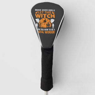 Funny Halloween Postal Worker Witch Cat Graphic Golf Head Cover