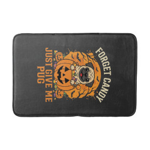 Funny Halloween Pug Candy Design_1 Bath Mat
